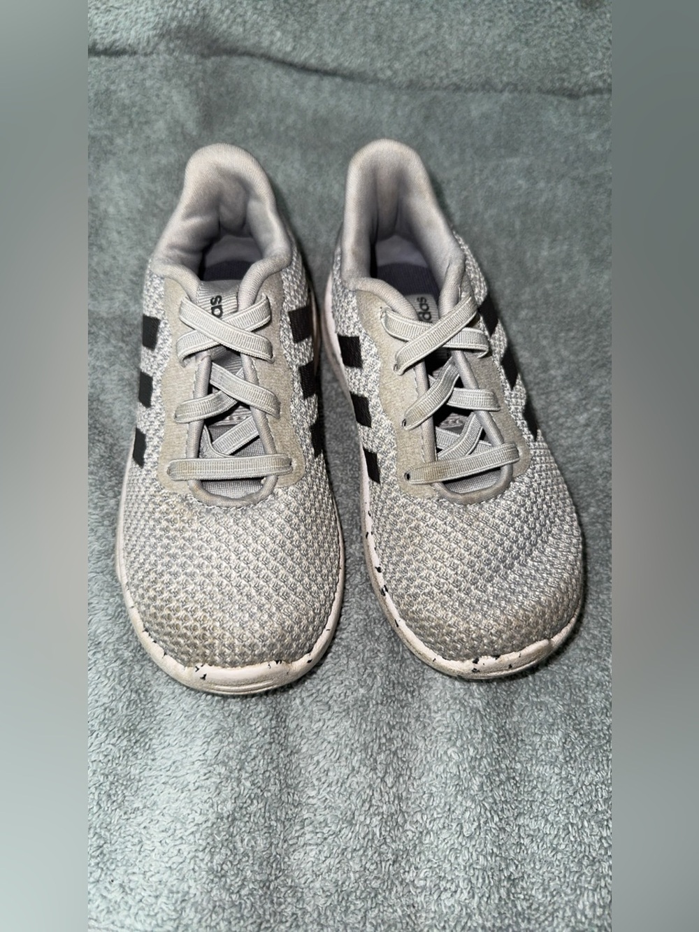 adidas Light Grey Knit Slip-On Sneaker with Black Insole